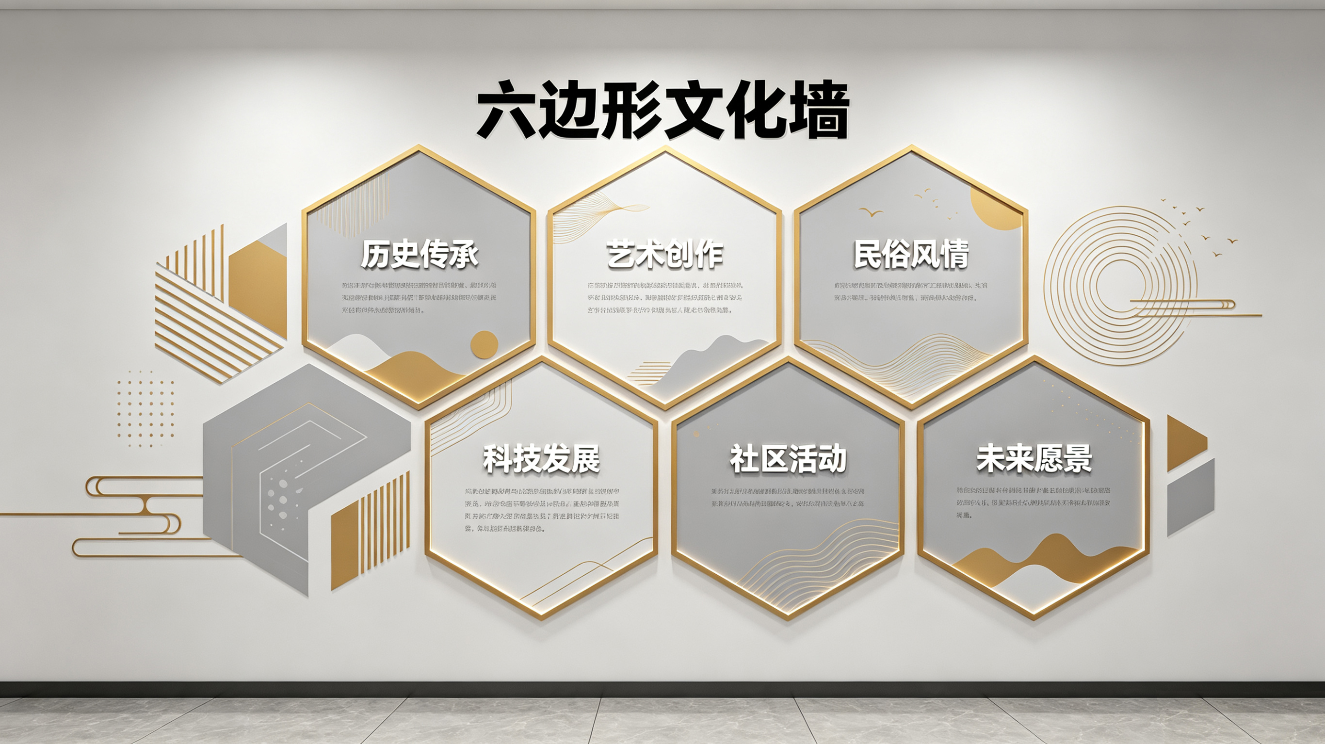 浏阳企业文化墙 | 六边形信息美学
